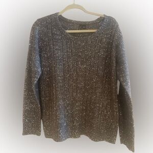 NWT- relativity gray, sparkle, women’s 1X, crew neck sweater